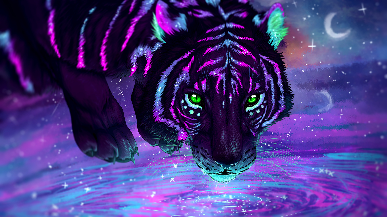 neon, tiger