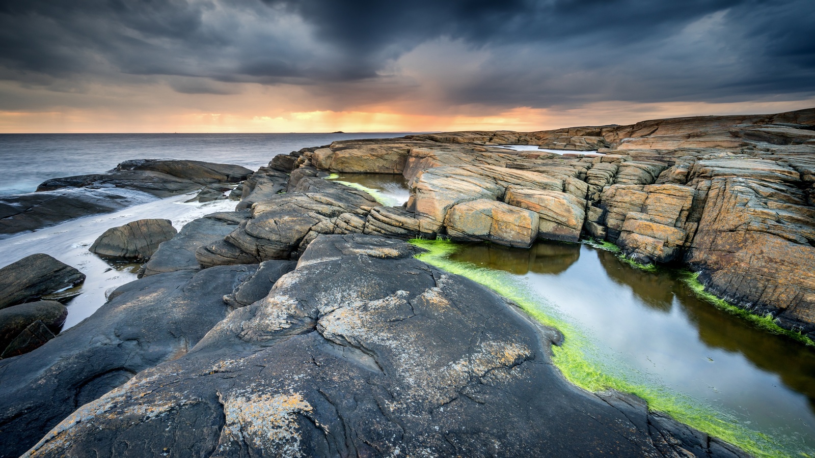 , , , , , , the sky, clouds, stones, sea, horizon, coast