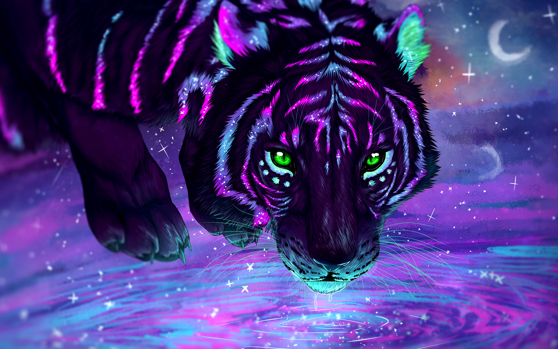 neon, tiger