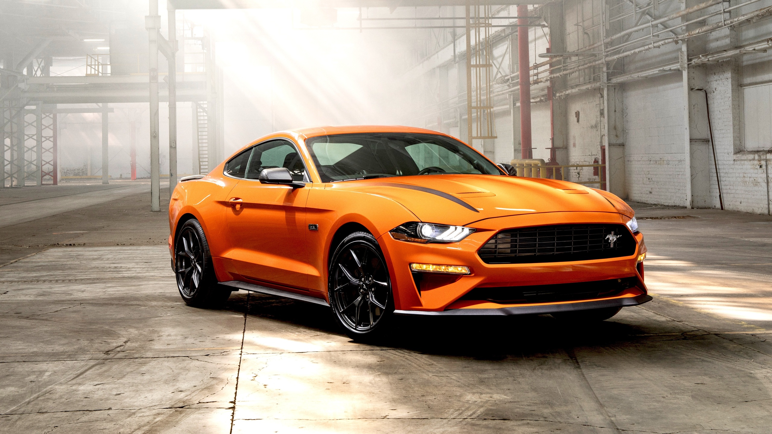 orange, ford, mustang, muscle cars