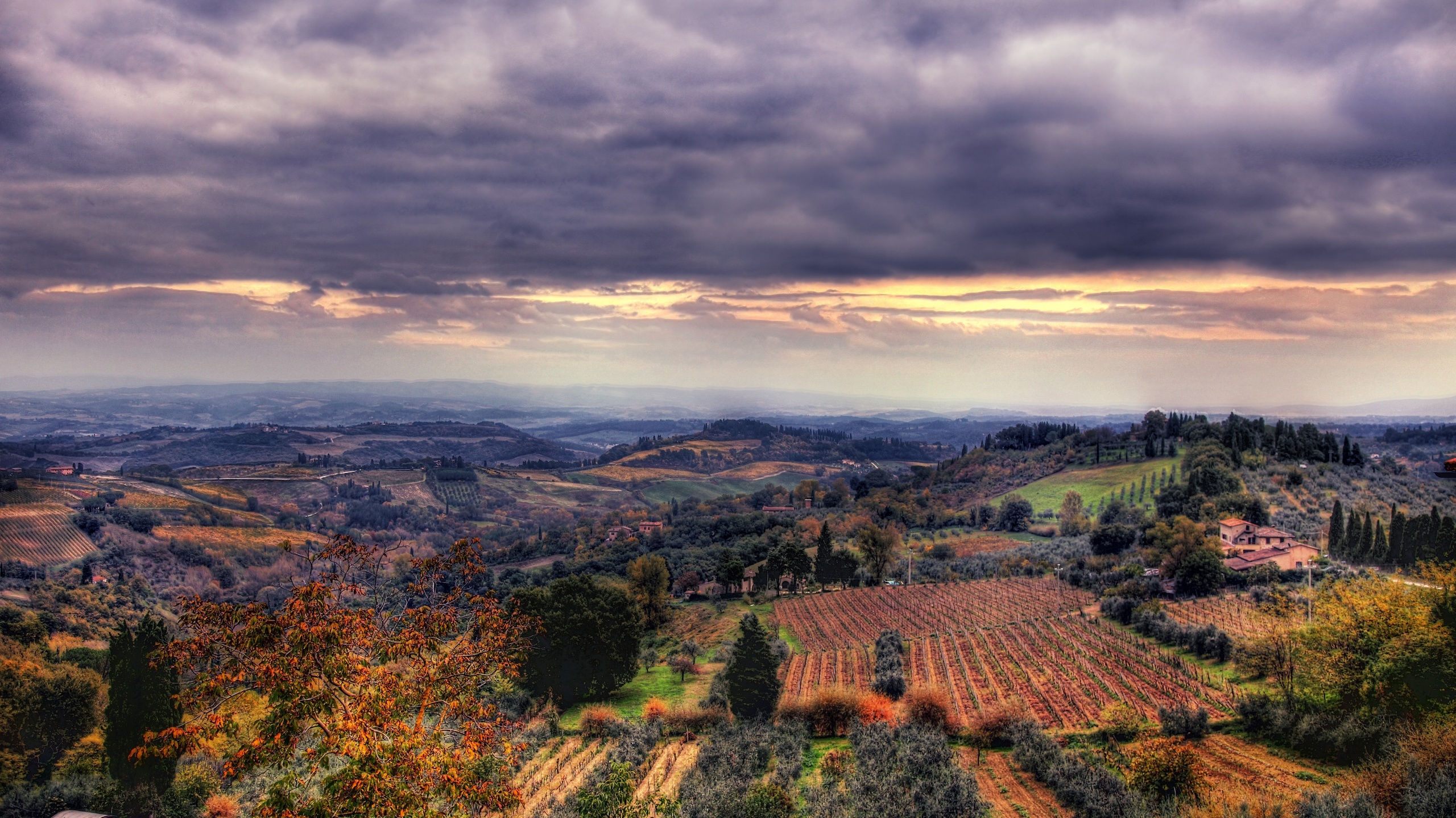 , -, , , , ,  , , , the sky, san gimignano, sunset, landscape, field, panorama, the view from the top, italy, tuscany