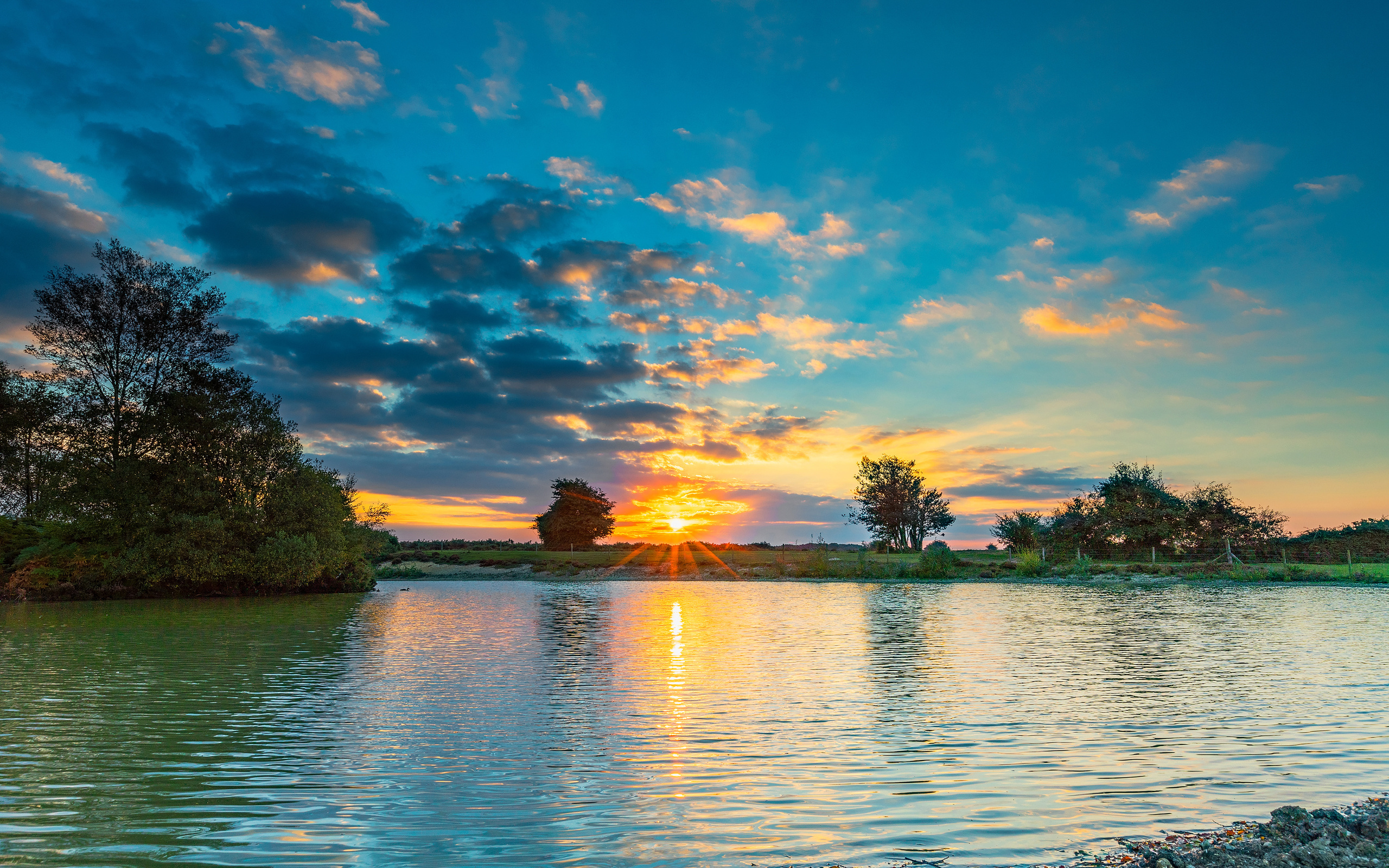 , , , , , , the sky, clouds, trees, water, lake, sunset