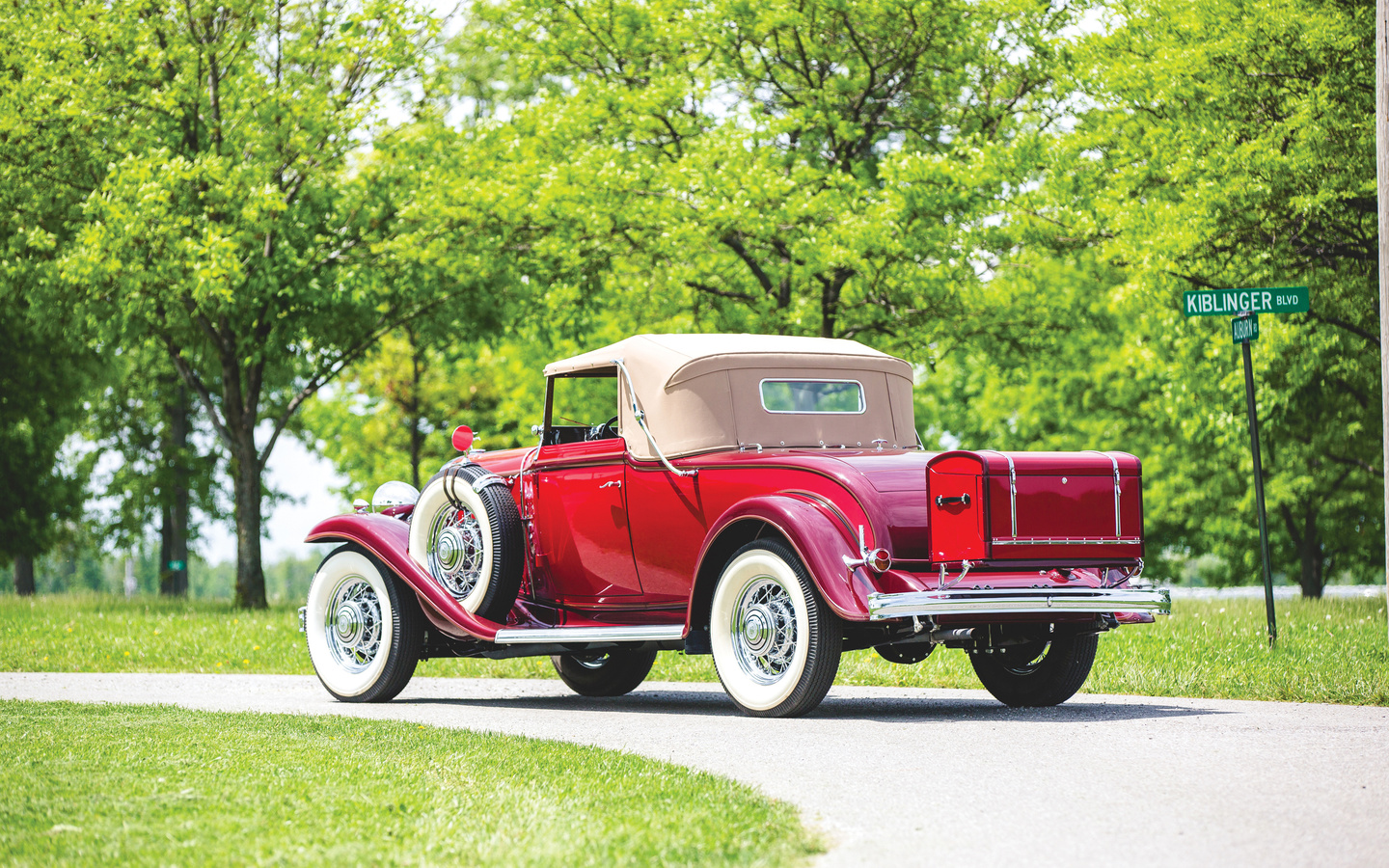 buick, retro, 1932, series 90, convertible, coupe, rot, hinten