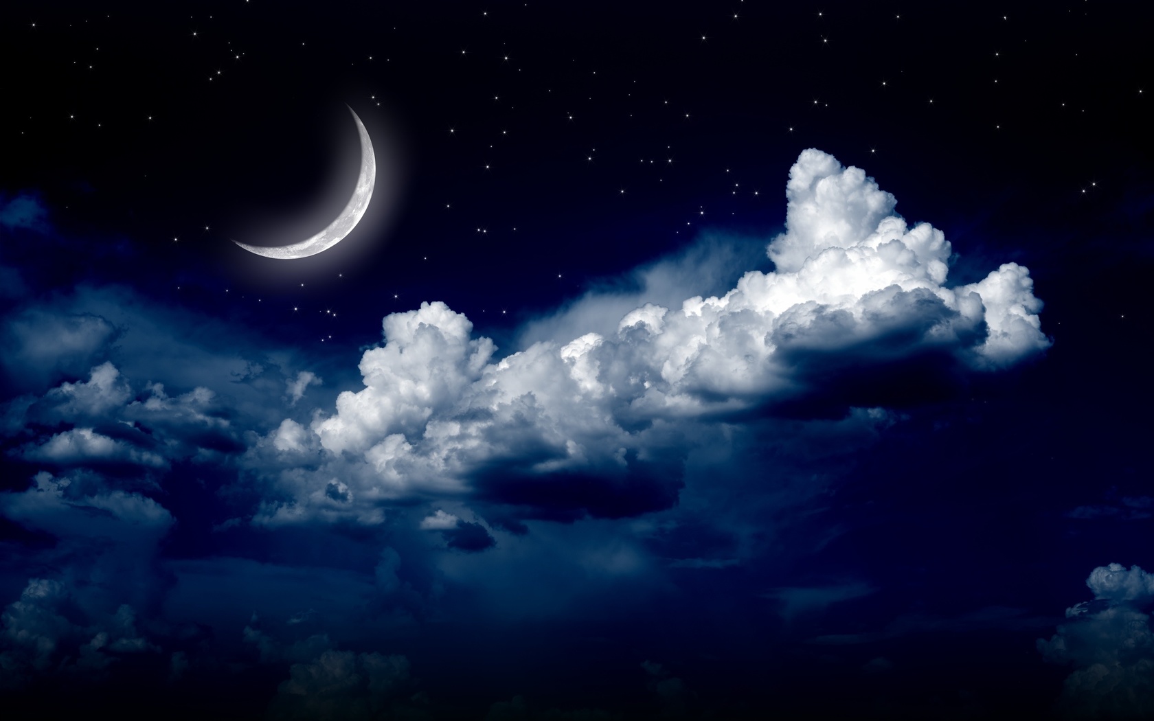  , nature, landscape, moon, night, sky, , moonlight, stars, clouds    