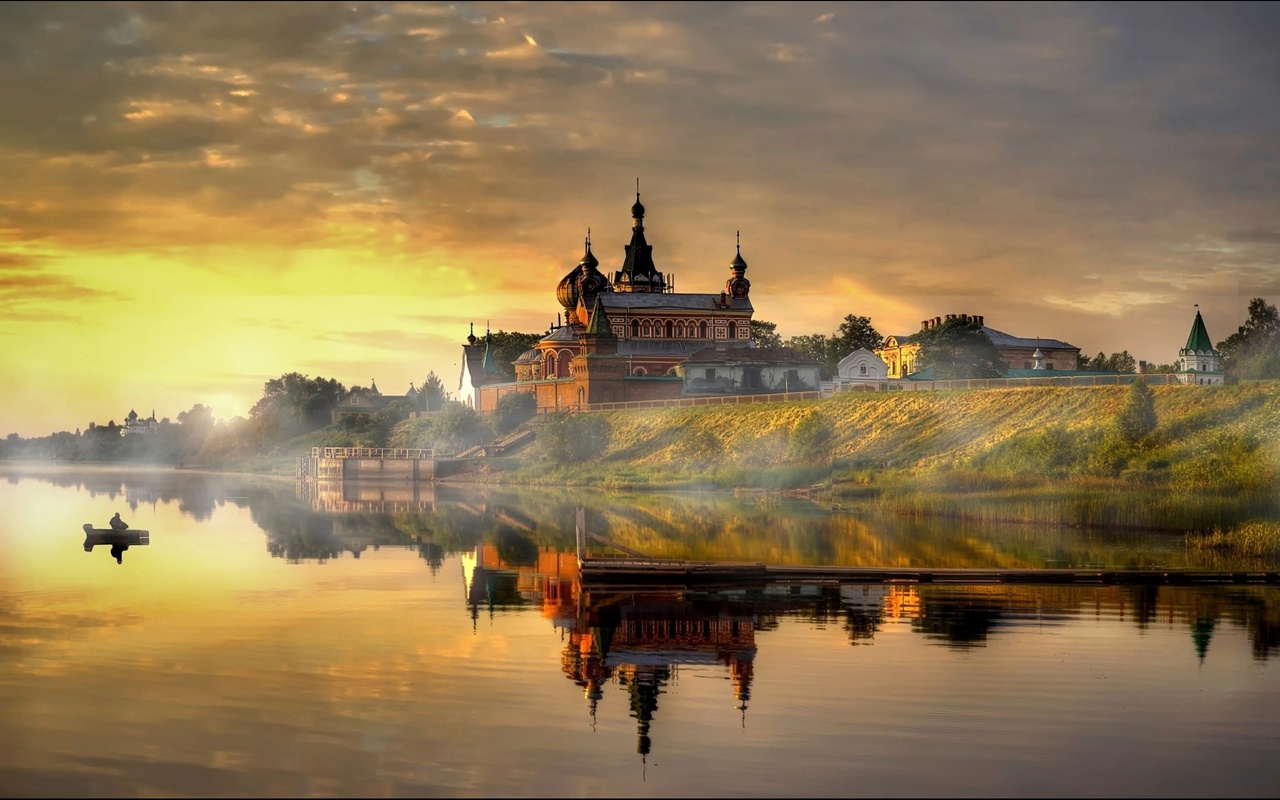 landscape nature wallpapers, monastery, landscape, russia, rive