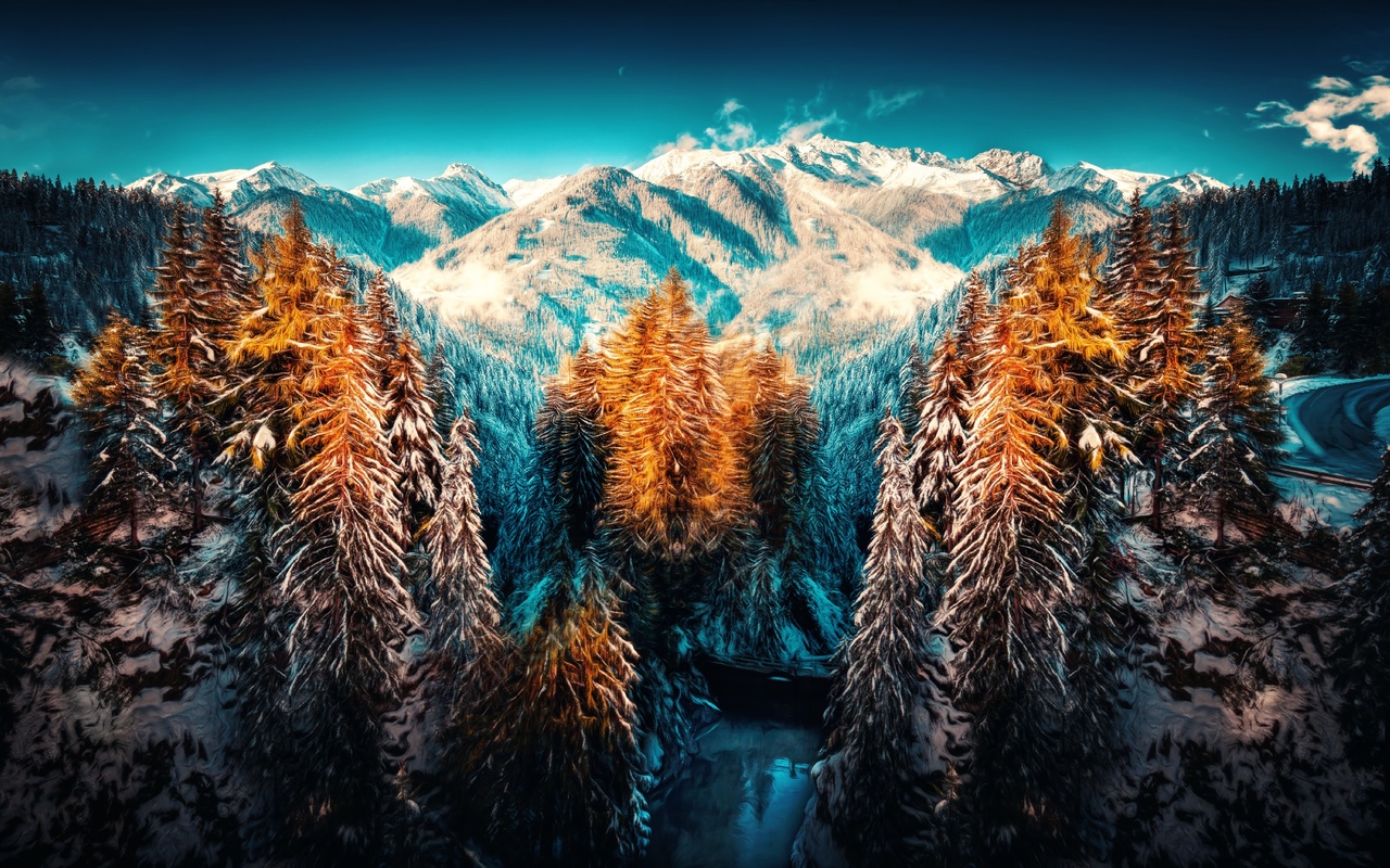 landscape nature wallpapers, winter, forest, snow