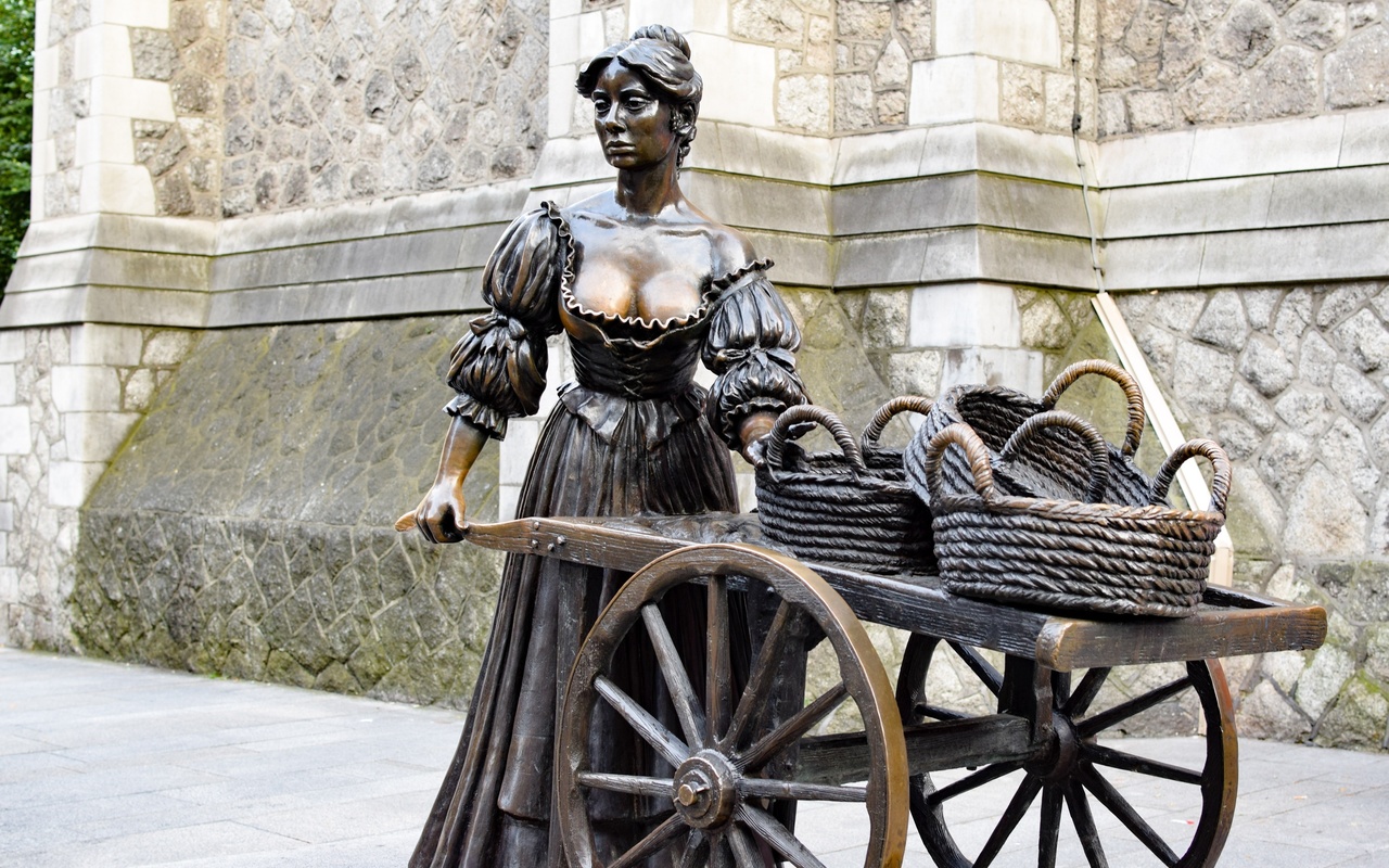 , , , statue of molly malone, grafton street, 