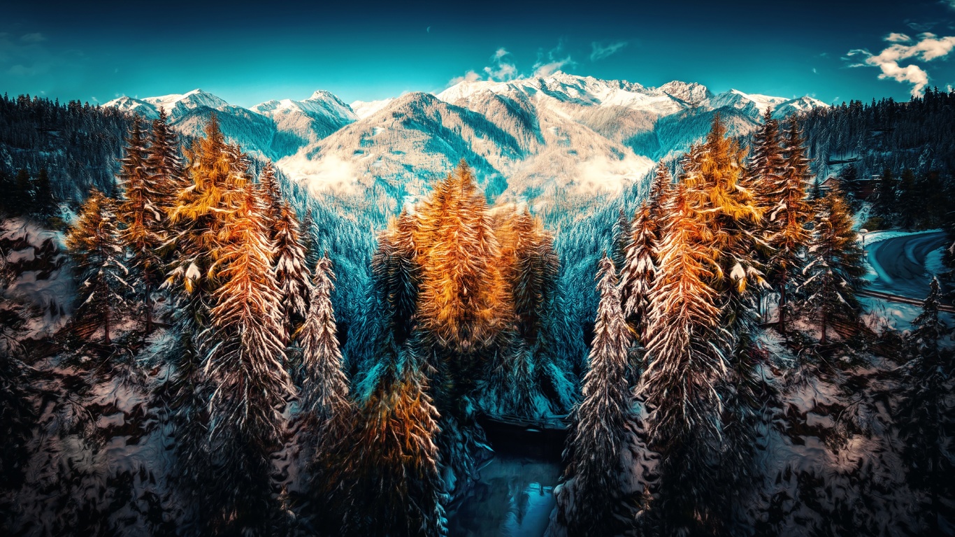 landscape nature wallpapers, winter, forest, snow