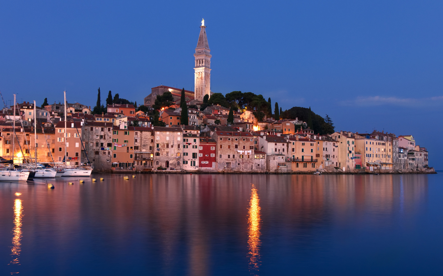 rovinj, evening, cityscape, coast, sea, adriatic sea, istria, croatia