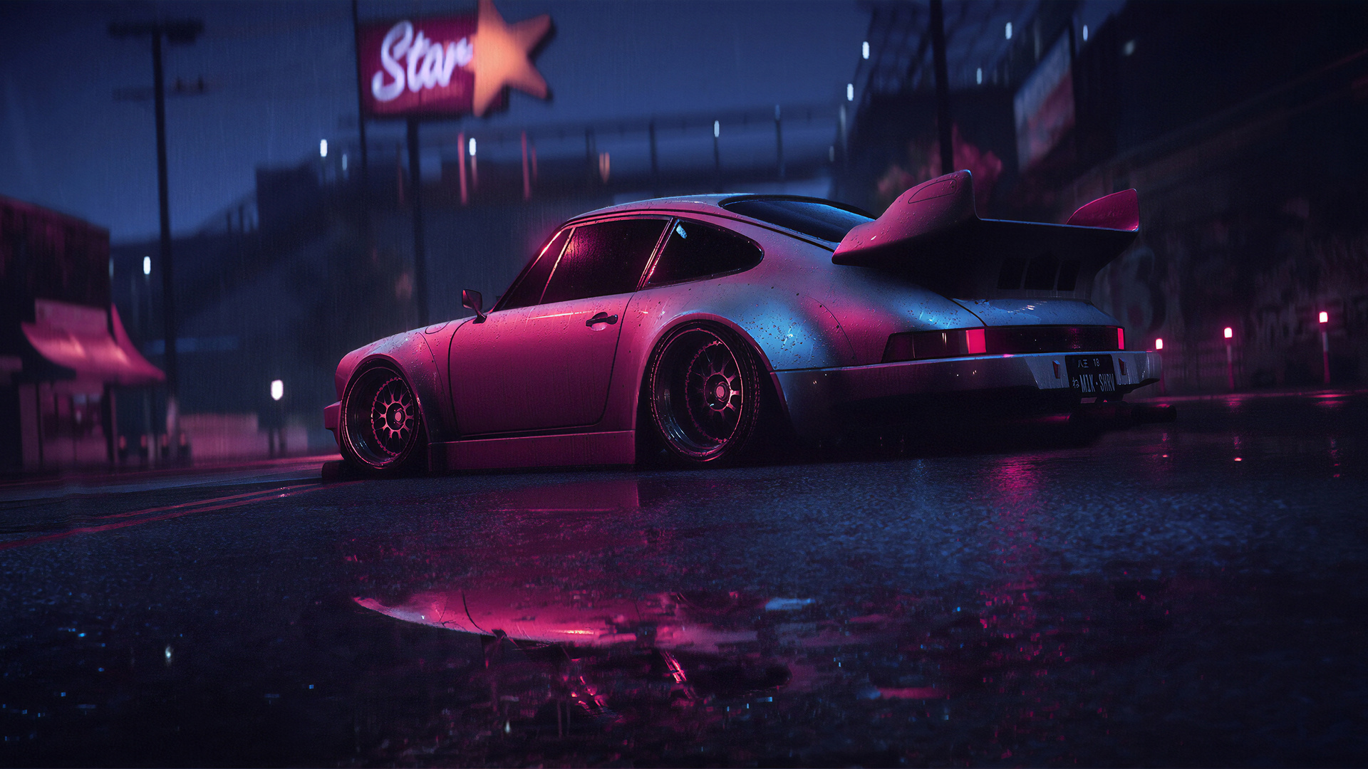 porsche, 911, carrera, rsr, neon