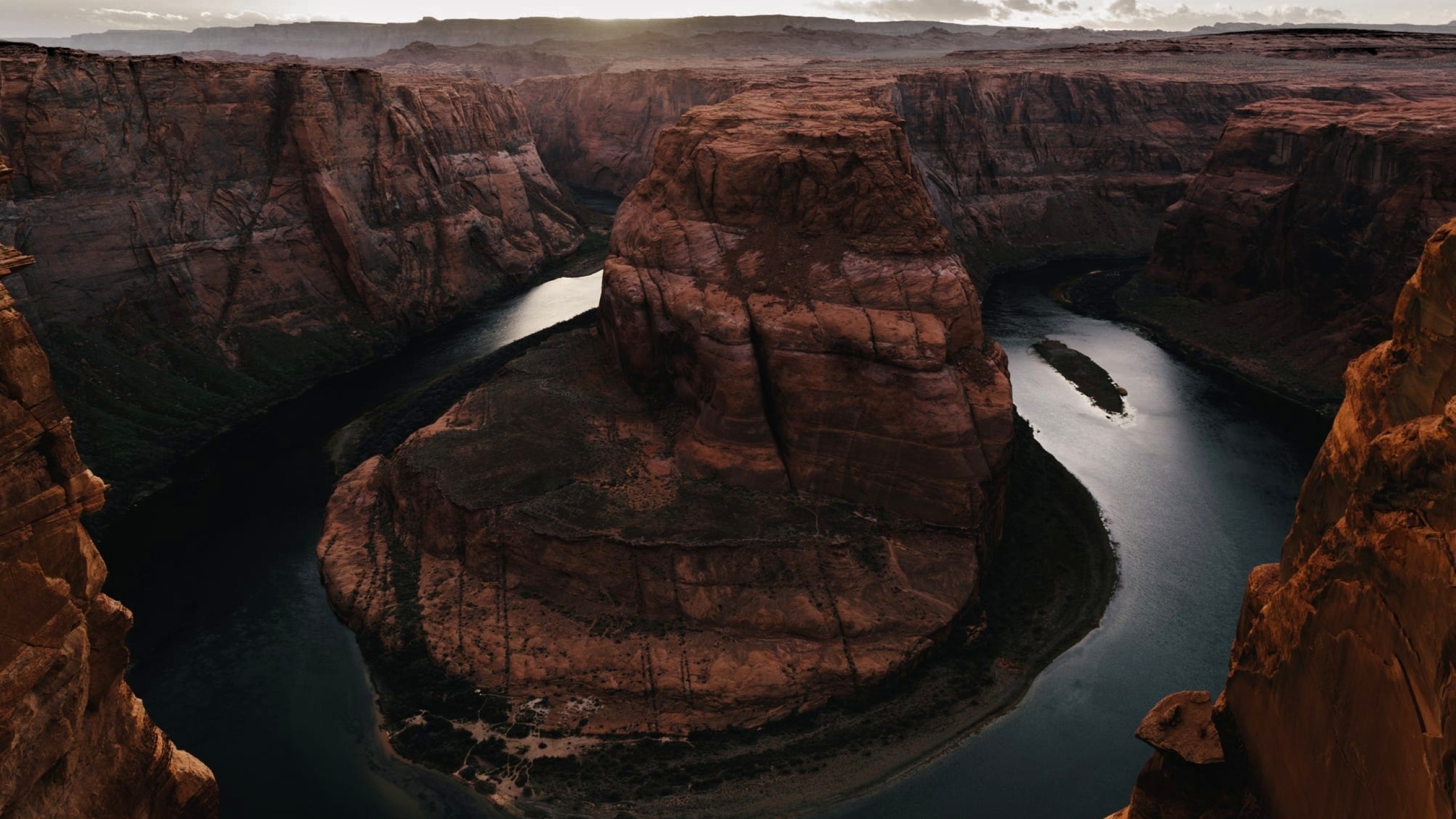 landscape, grand canyon, river, mist