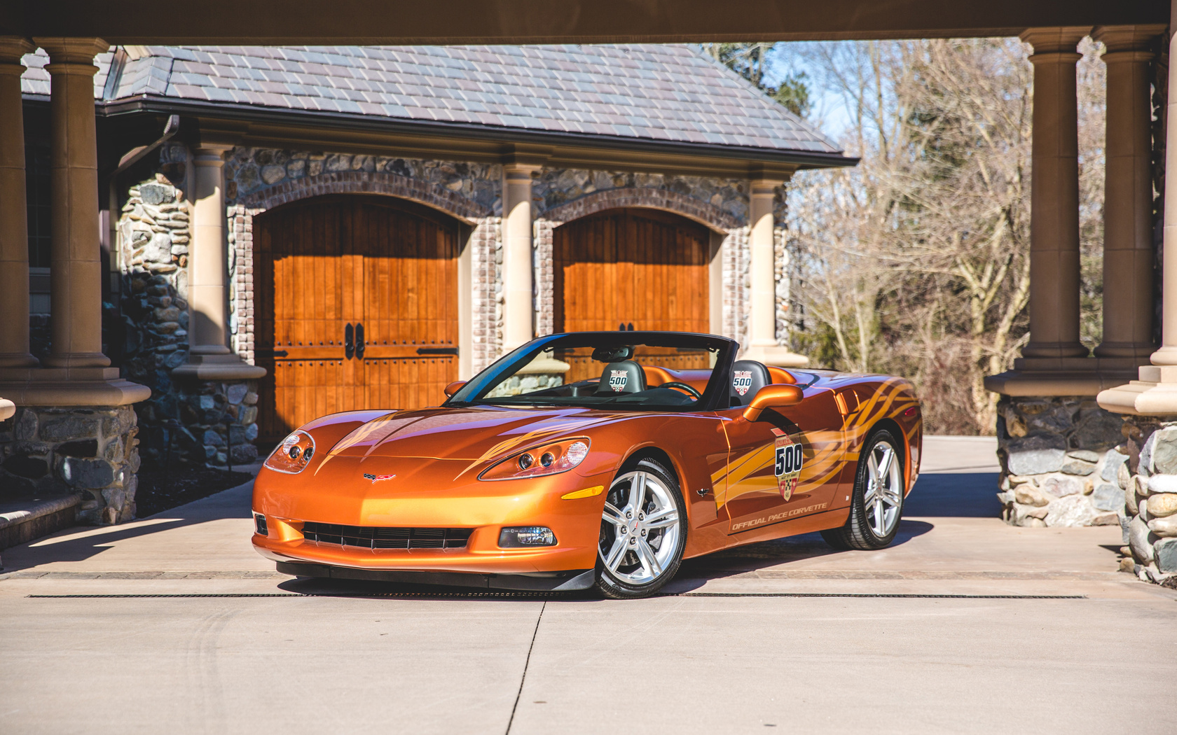 chevrolet, tuning, 2007, corvette, convertible, indy, 500, pace car, orange, cabriolet