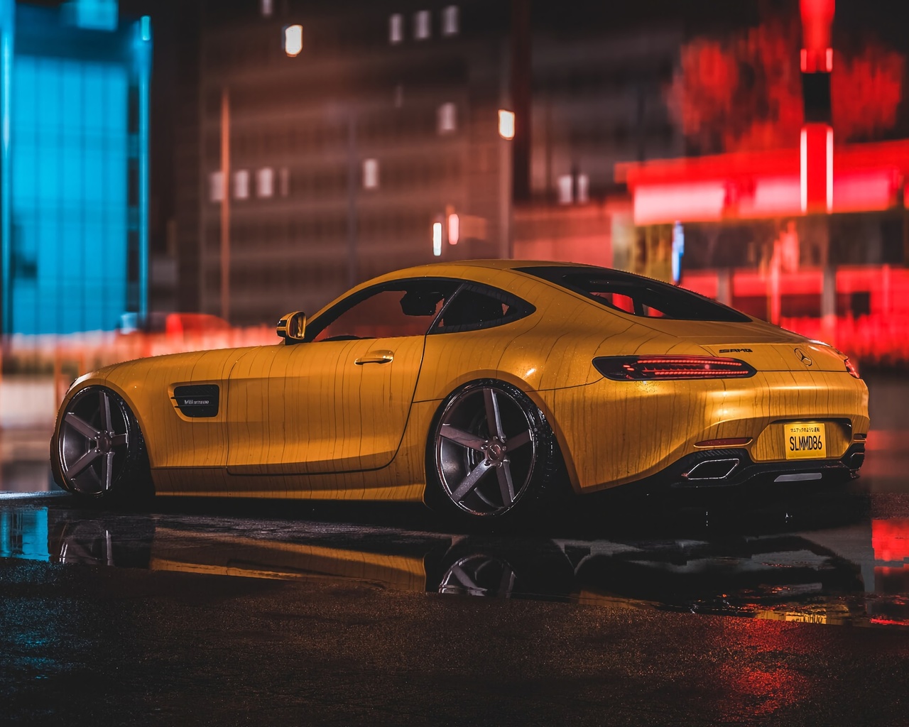 mercedes, amg, yellow