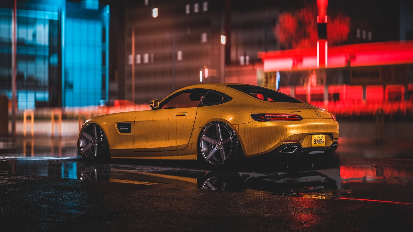 mercedes, amg, yellow