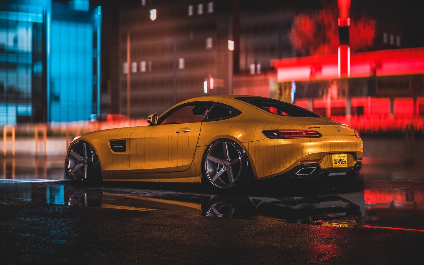 mercedes, amg, yellow