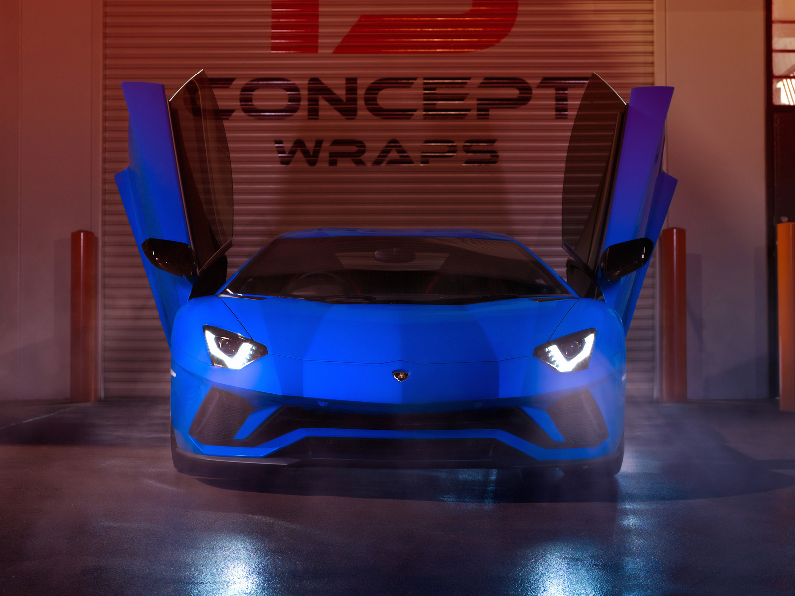 blue, lamborghini, aventador,  