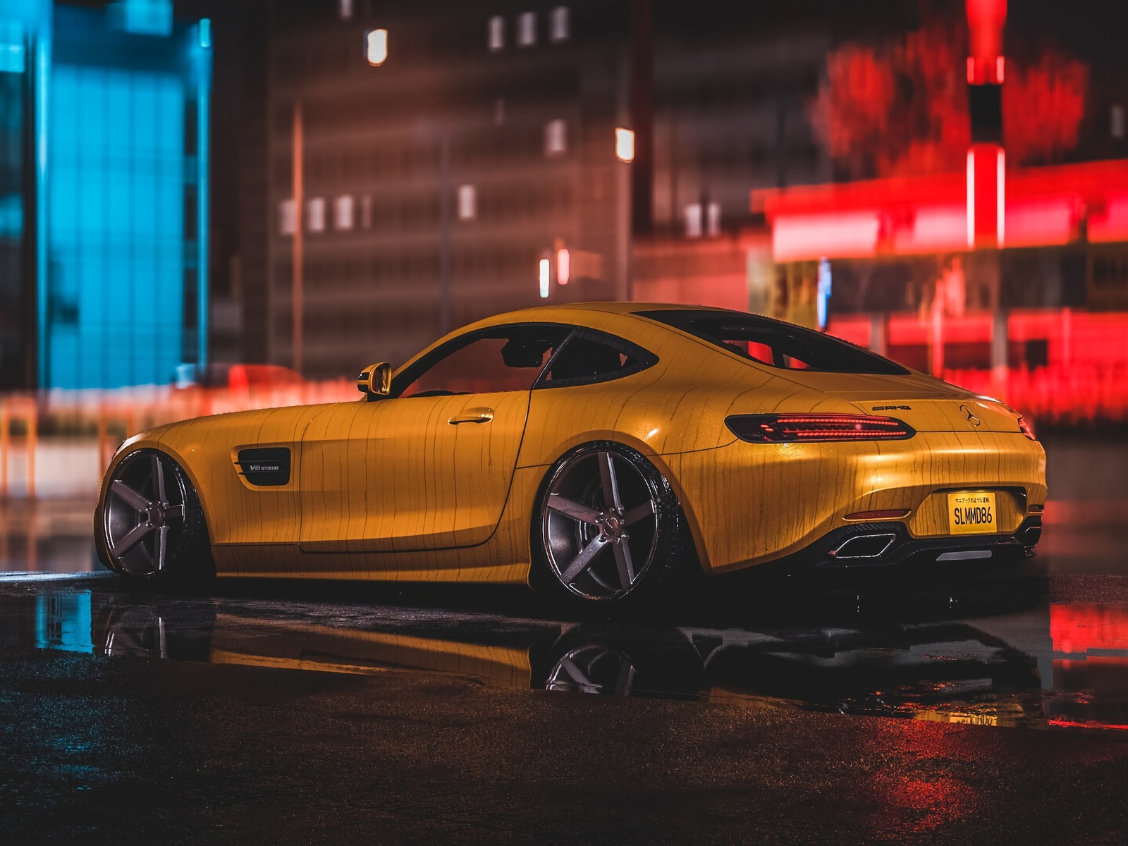 mercedes, amg, yellow