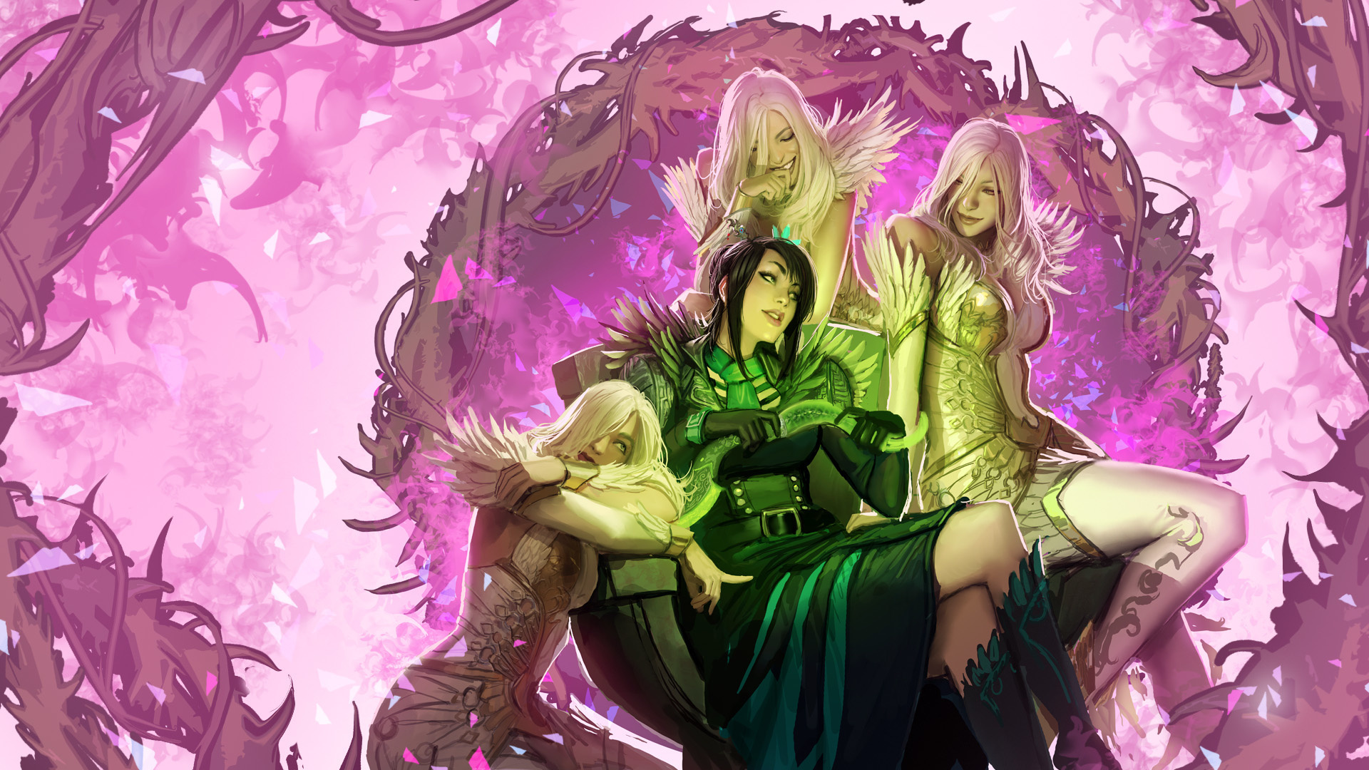 Картинки guild wars 2, nebezial, stjepan sejic, shiniez - обои 1920x1080,  картинка №355843