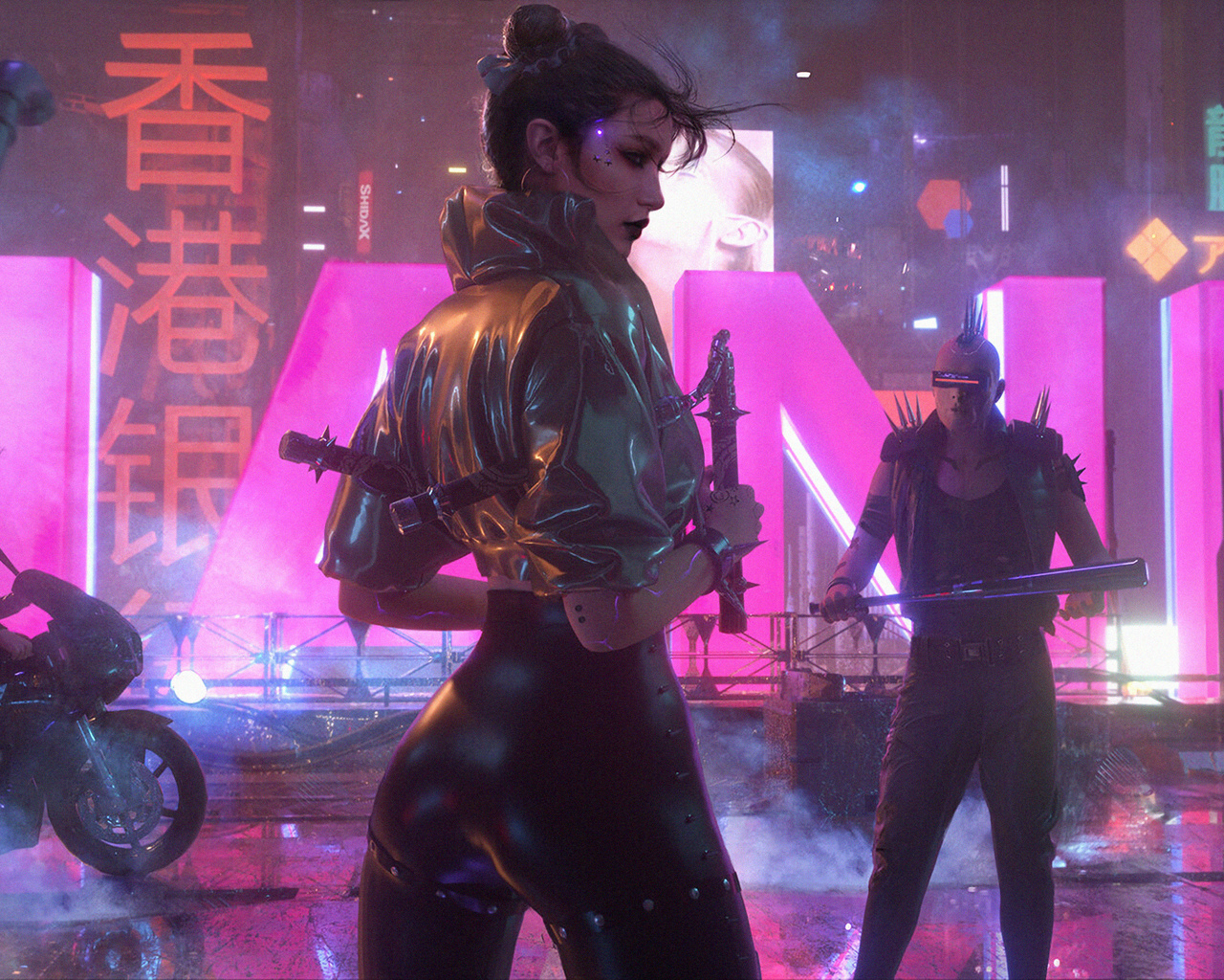 cyberpunk, hanka, bikes