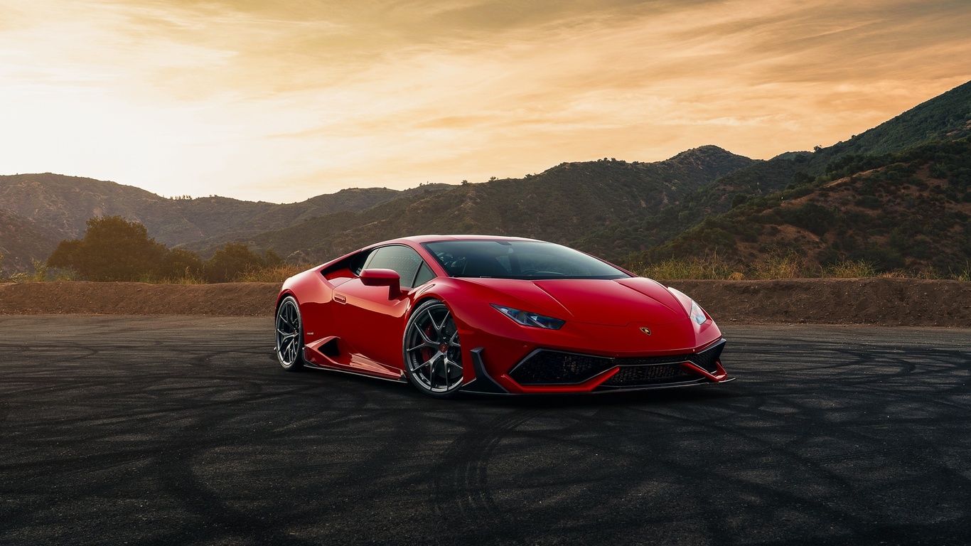 lamborghini, huracan, red