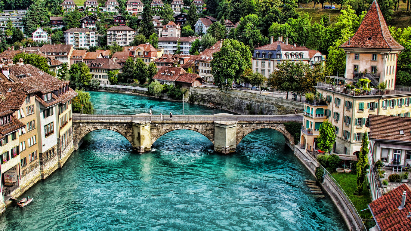 bern, kornhausbrucke, aare, river, stone bridge, bern landmark, switzerland