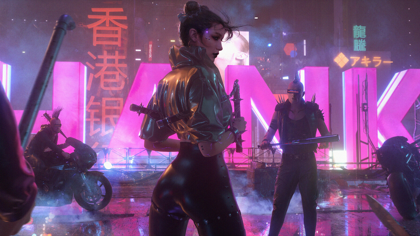 cyberpunk, hanka, bikes