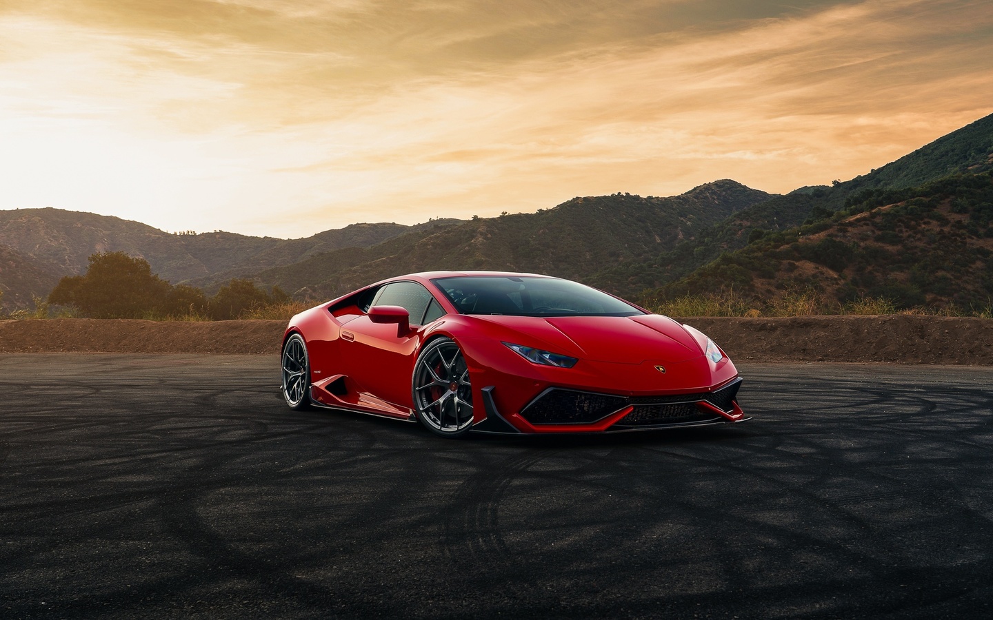 lamborghini, huracan, red