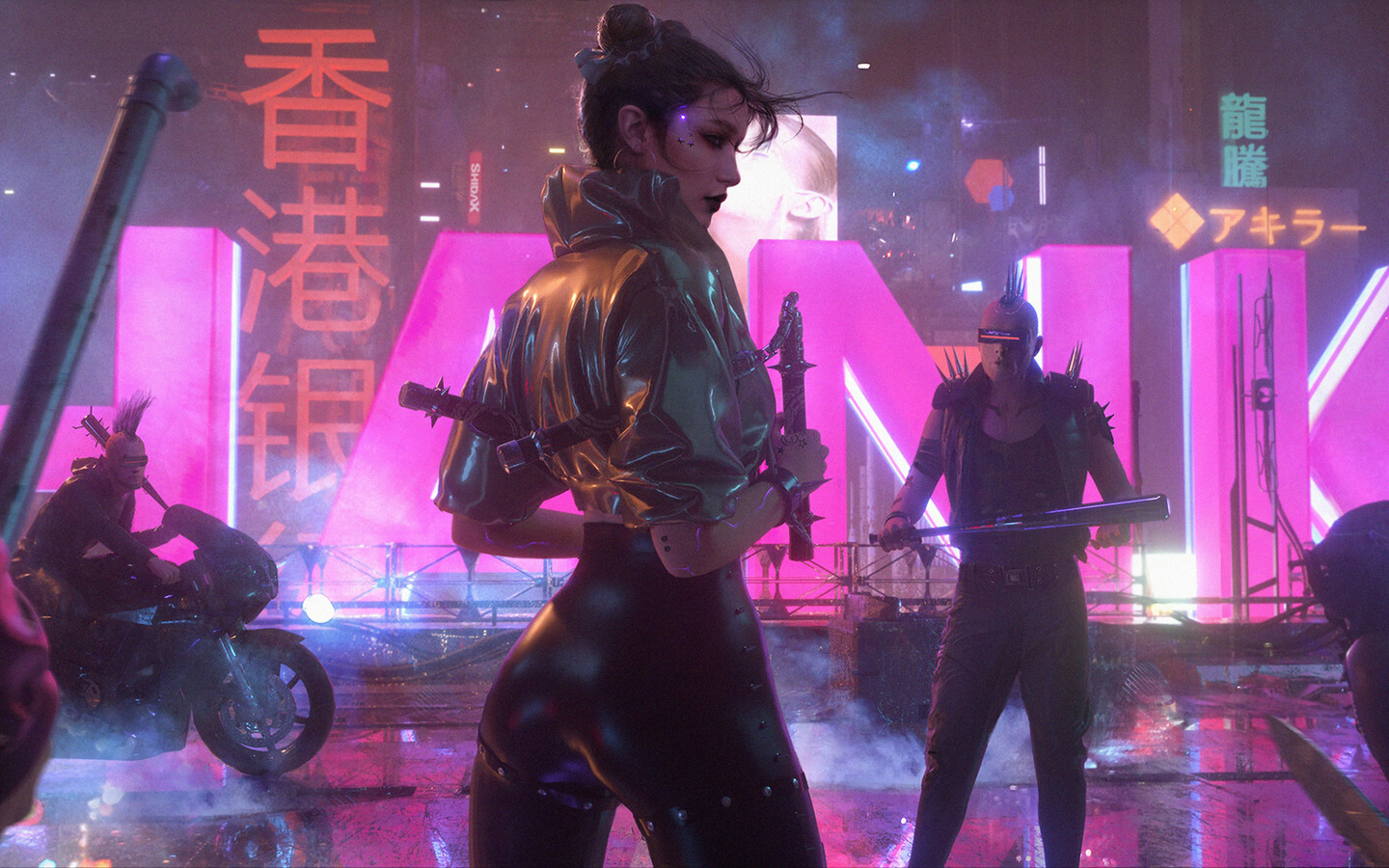 cyberpunk, hanka, bikes