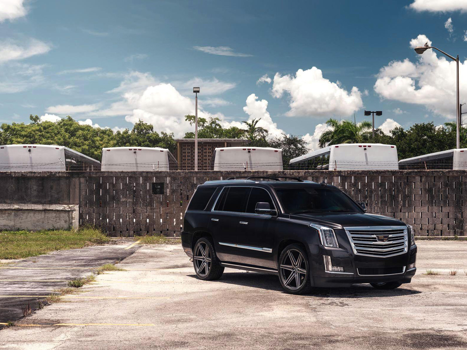 cadillac escalade, tuning, 2019 cars, suvs, vossen wheels, hf6-2, 2019 cadillac escalade, american cars, cadillac