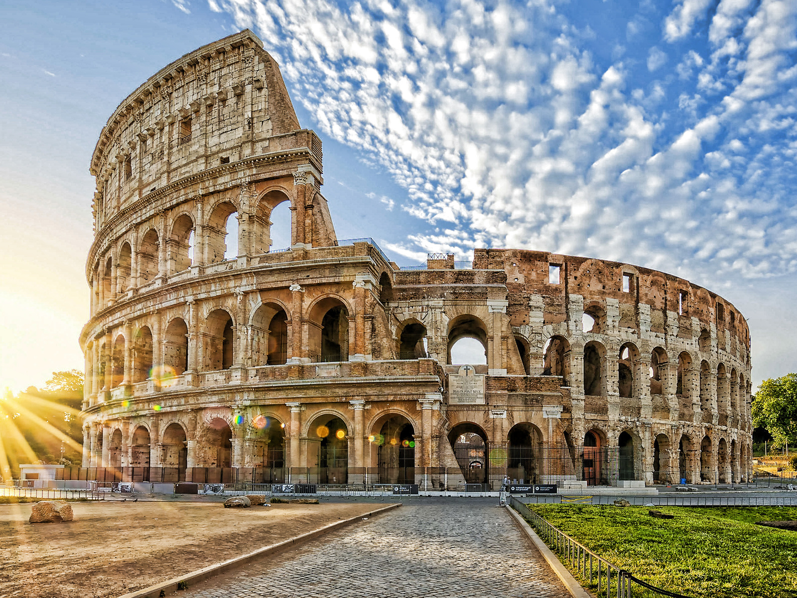 colosseum, rome, morning, sunrise, flavian amphitheatre, rome landmark, italy, amphitheatre