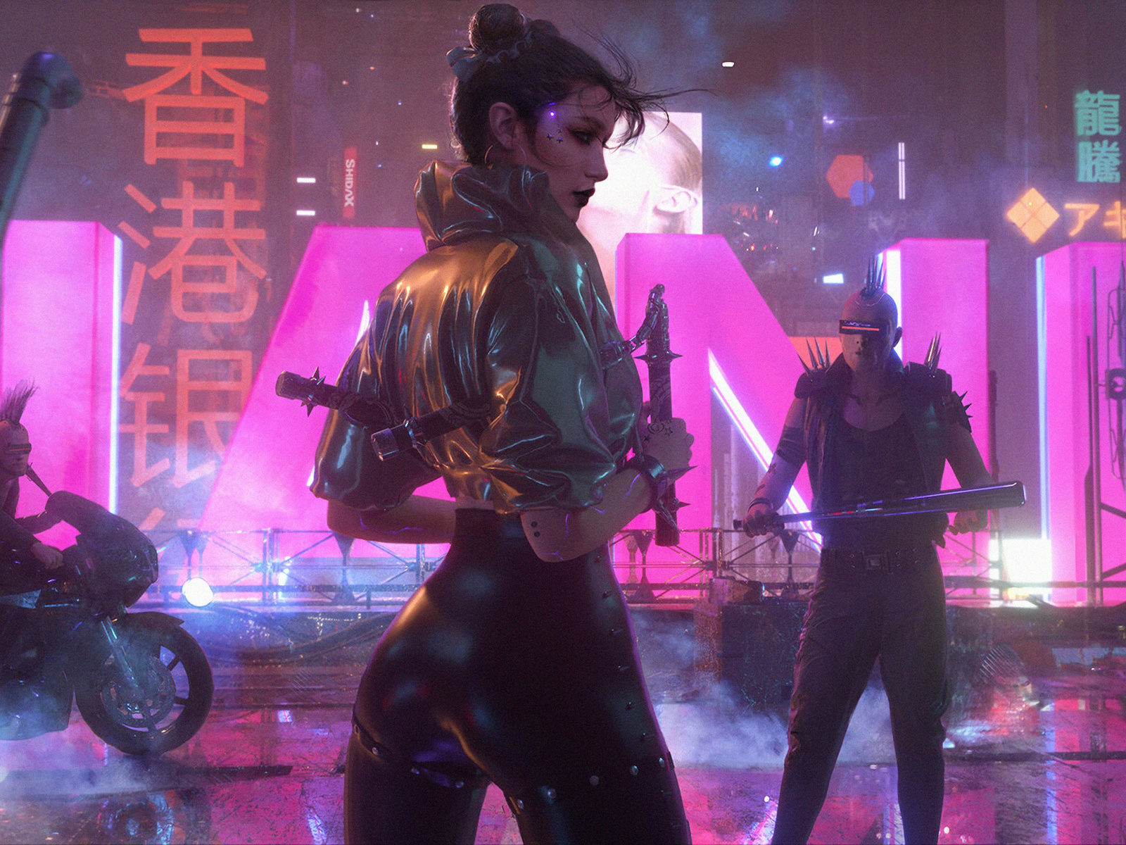 cyberpunk, hanka, bikes