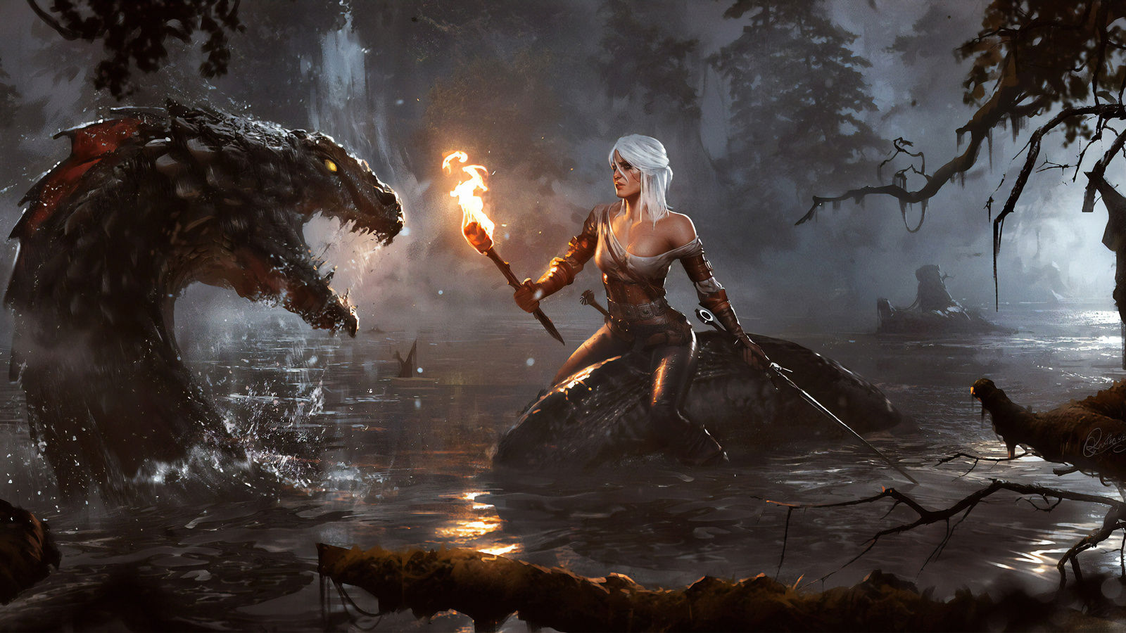 the, witcher, uchiha, art, the witcher 3 wild hunt, ciri