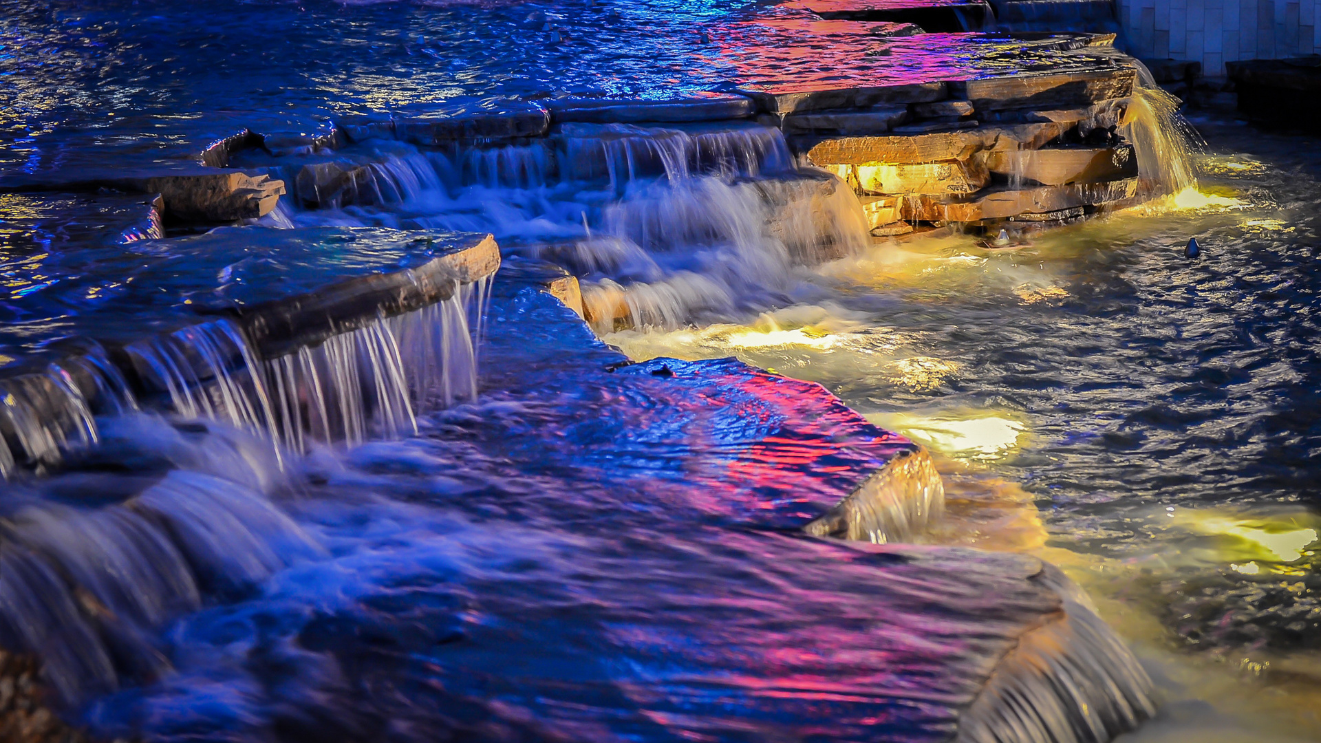 night time waterfall, , , 