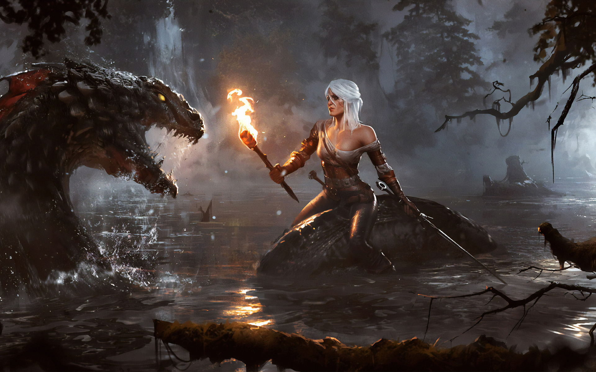 the, witcher, uchiha, art, the witcher 3 wild hunt, ciri