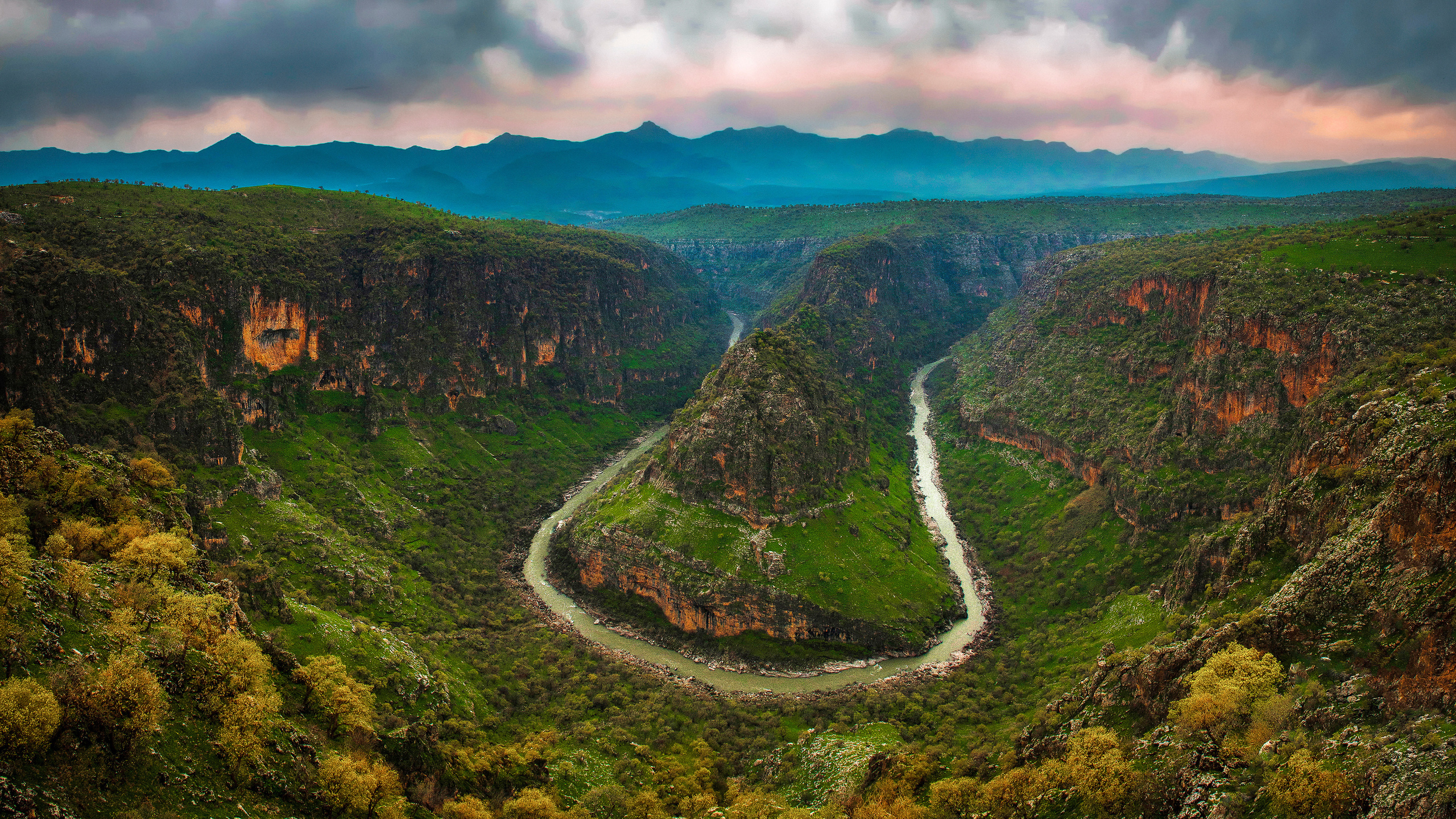 barzan gorge, 4k, kurdistan, canyon, river bend, iraqi kurdistan, erbil province, iraq, hdr, beautiful nature