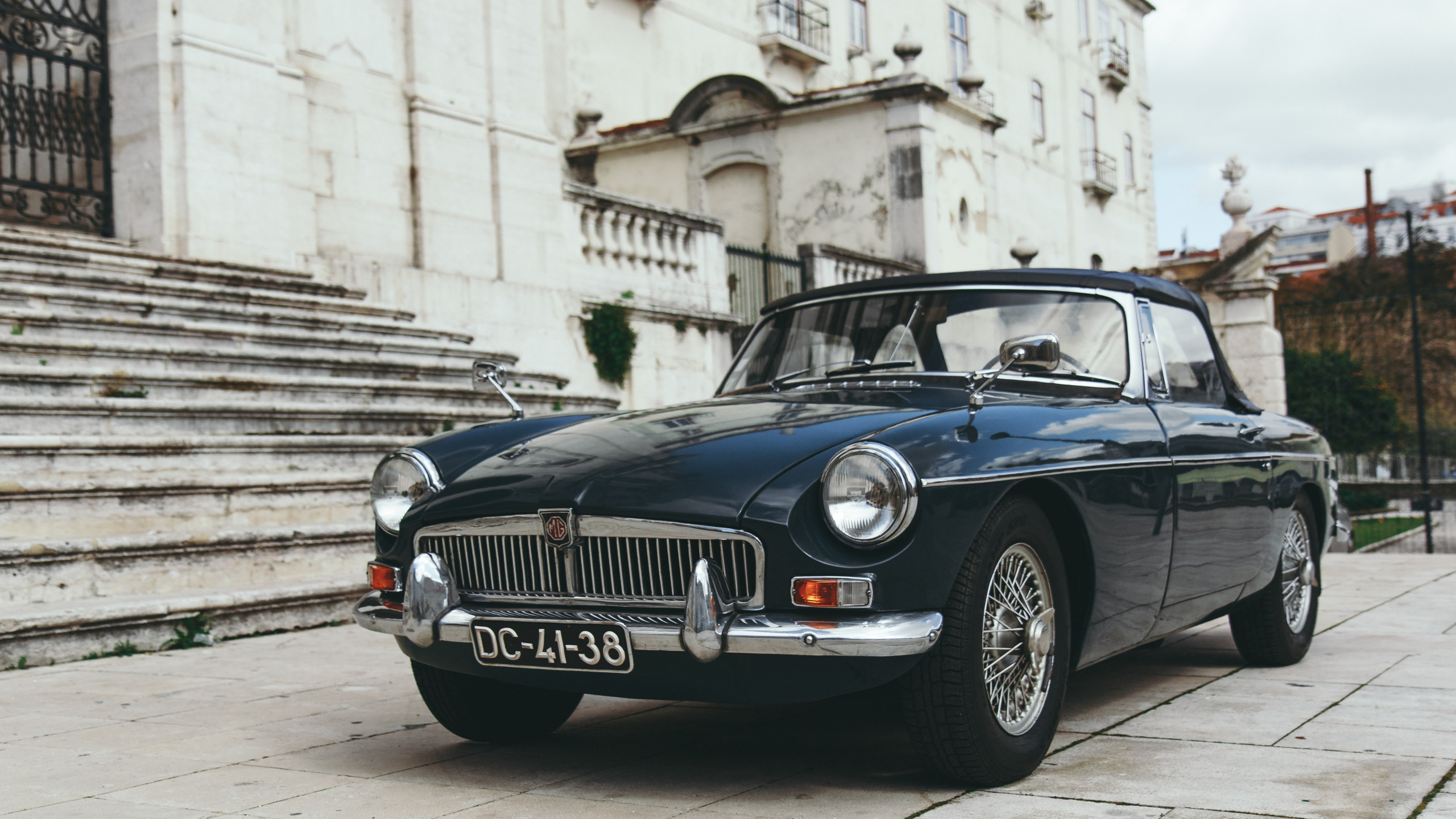 mg mgb, 1973, exterior, black roadster, mgb roadster, retro cars, black