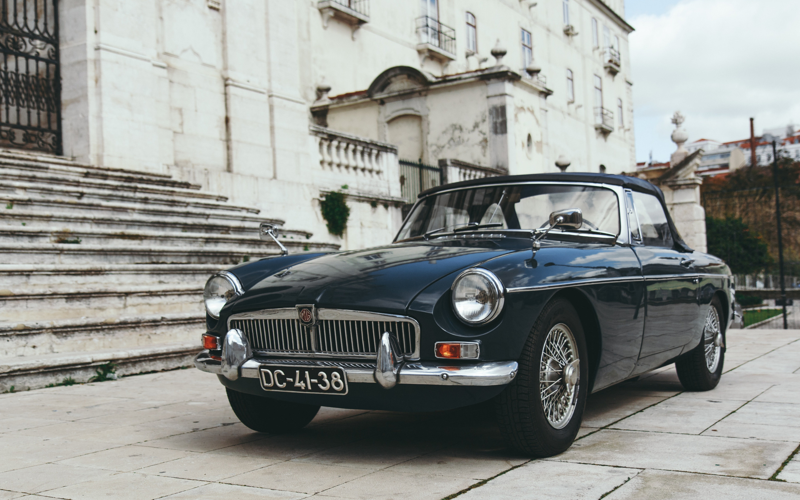 mg mgb, 1973, exterior, black roadster, mgb roadster, retro cars, black