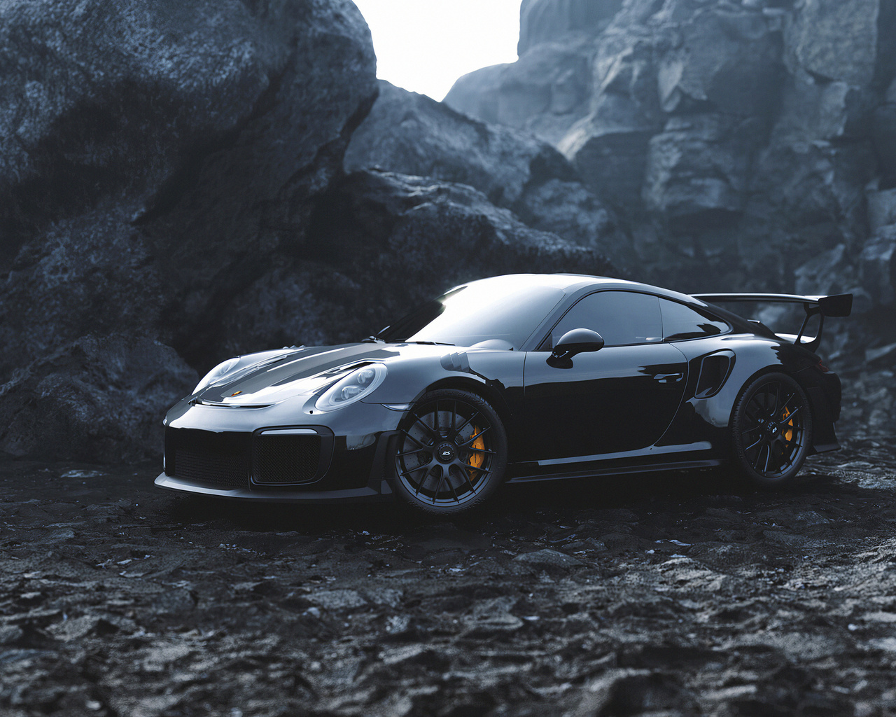 black, porsche