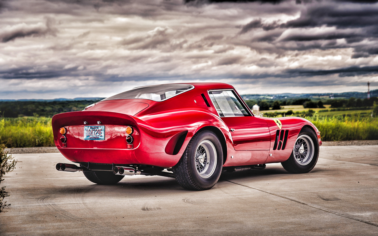 ferrari, 250, gto, retro, hdr, 1963, cars, back view, supercar