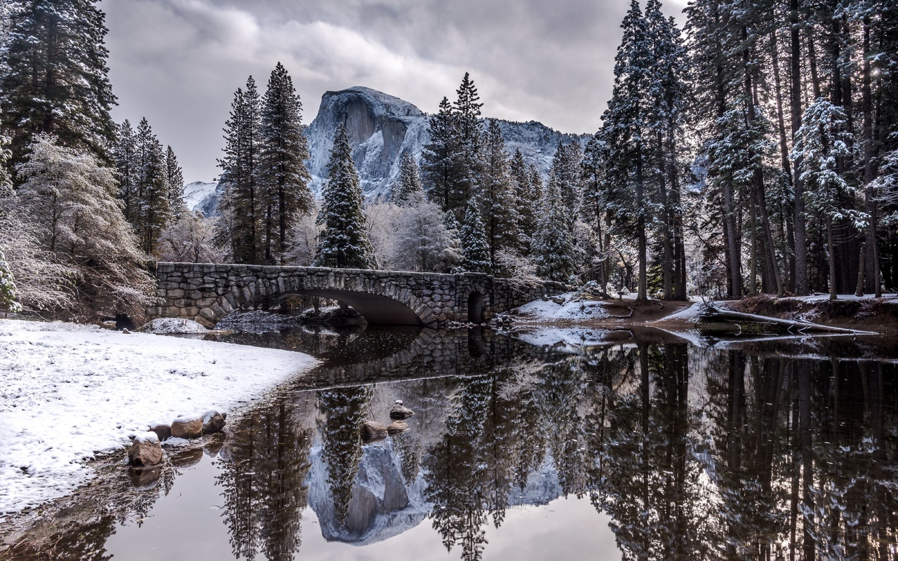 landscape, not a frozen lake, mountains, snow