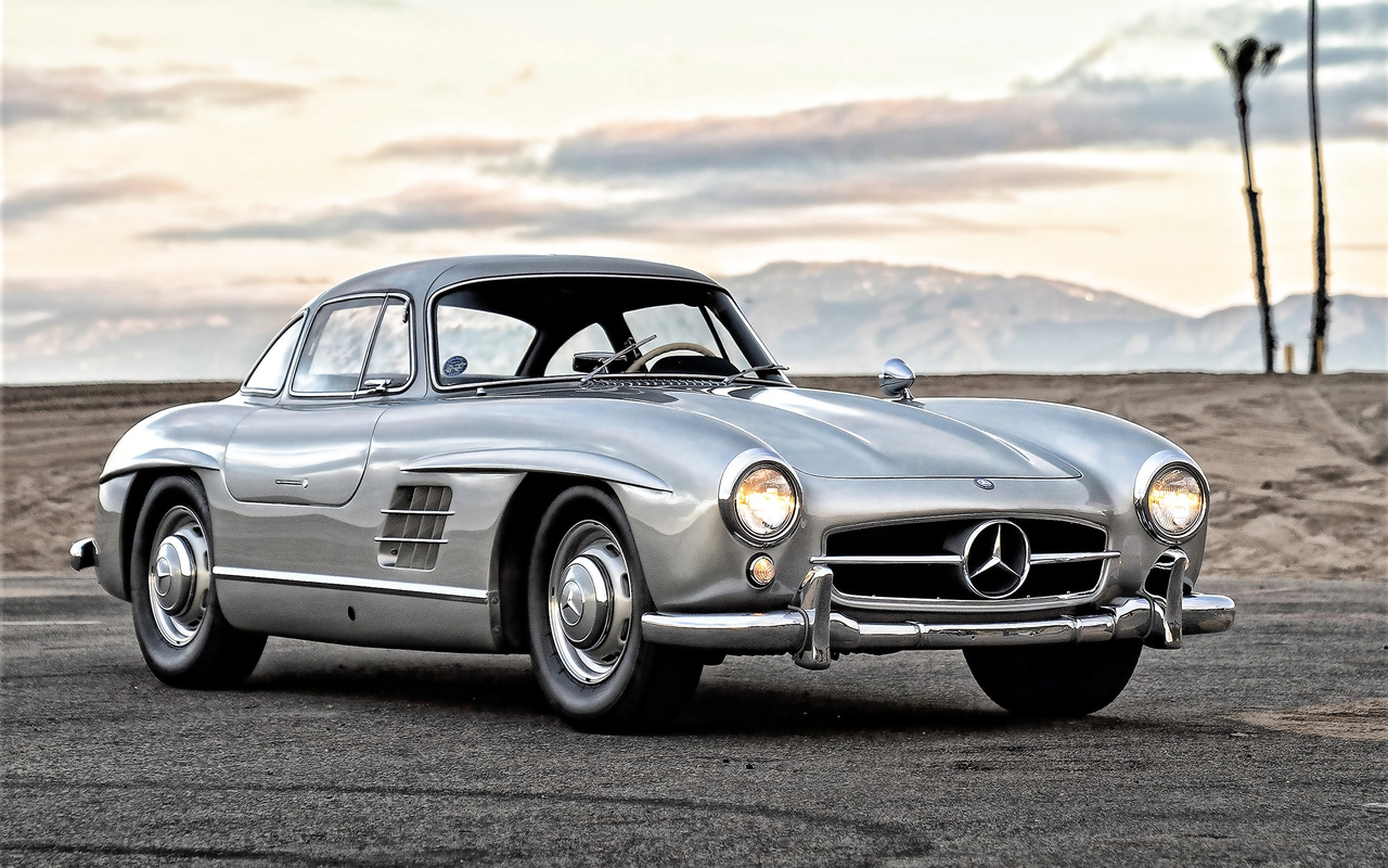 1955, mercedes-benz, 300 sl, silver