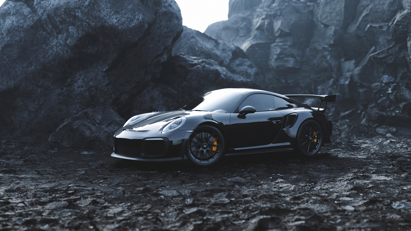 black, porsche