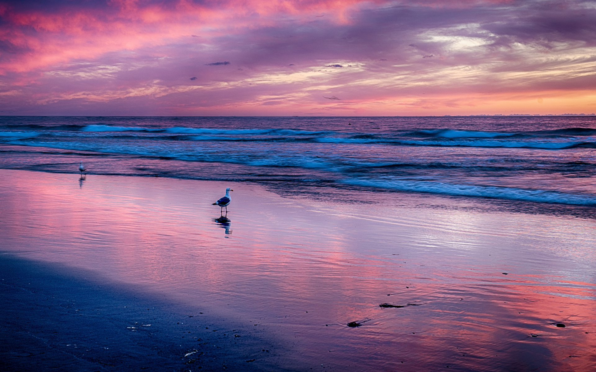 beach, sea, clouds, oregon