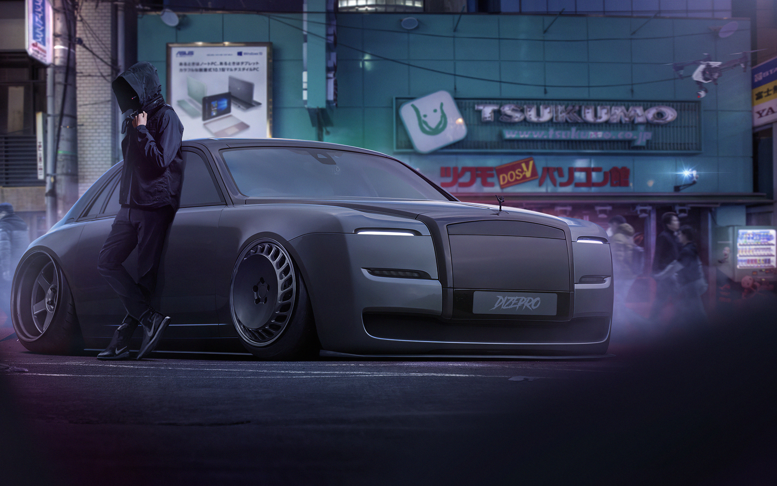 dark, rolls royce