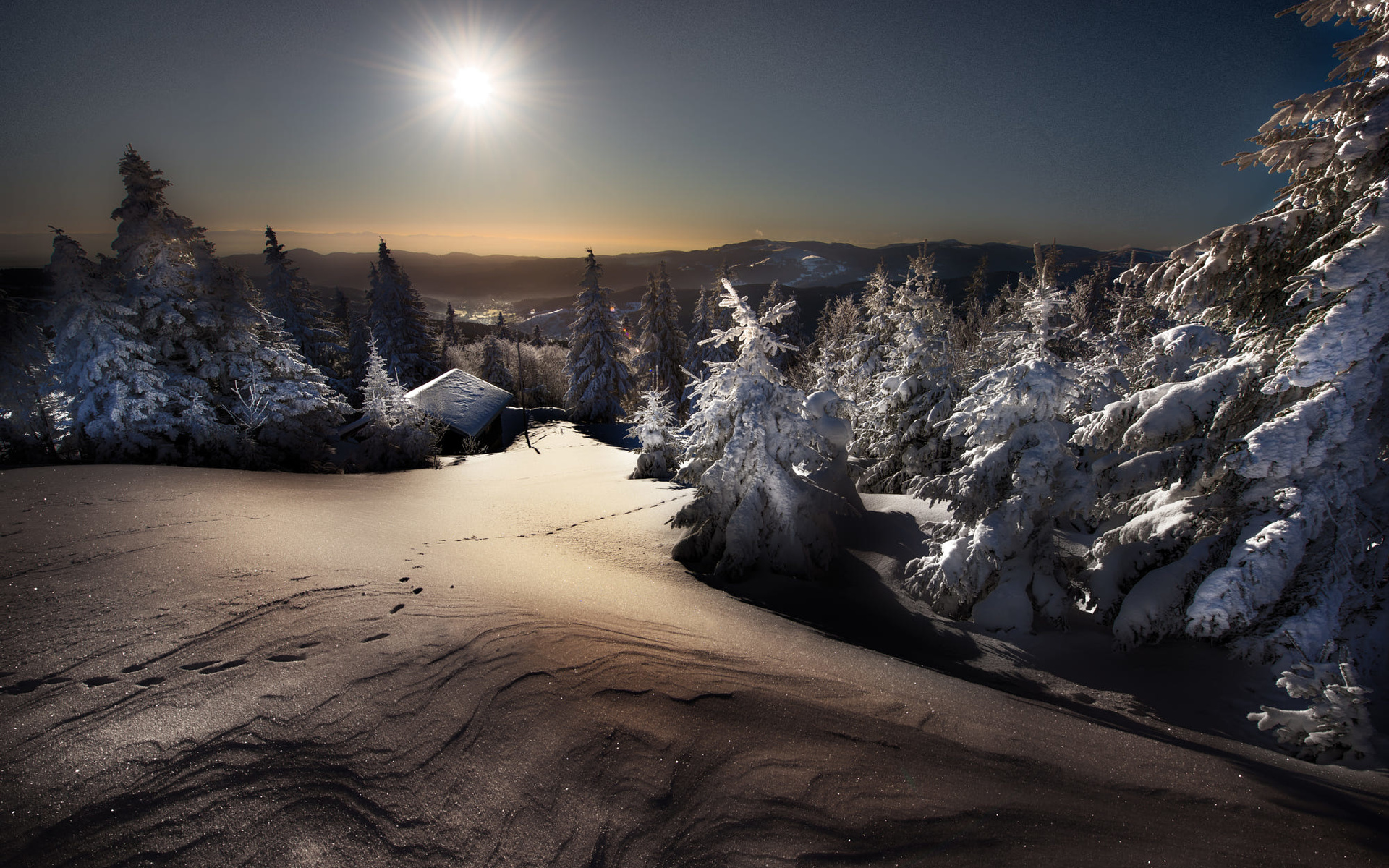 Ray снег. Winter Hill.