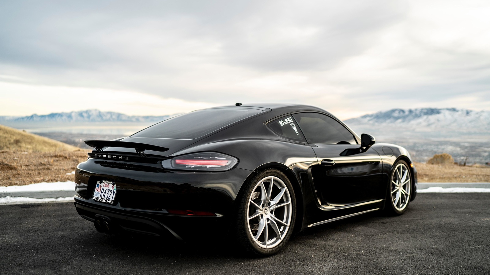 718, cayman, porsche, car, black, sportscar, supercar