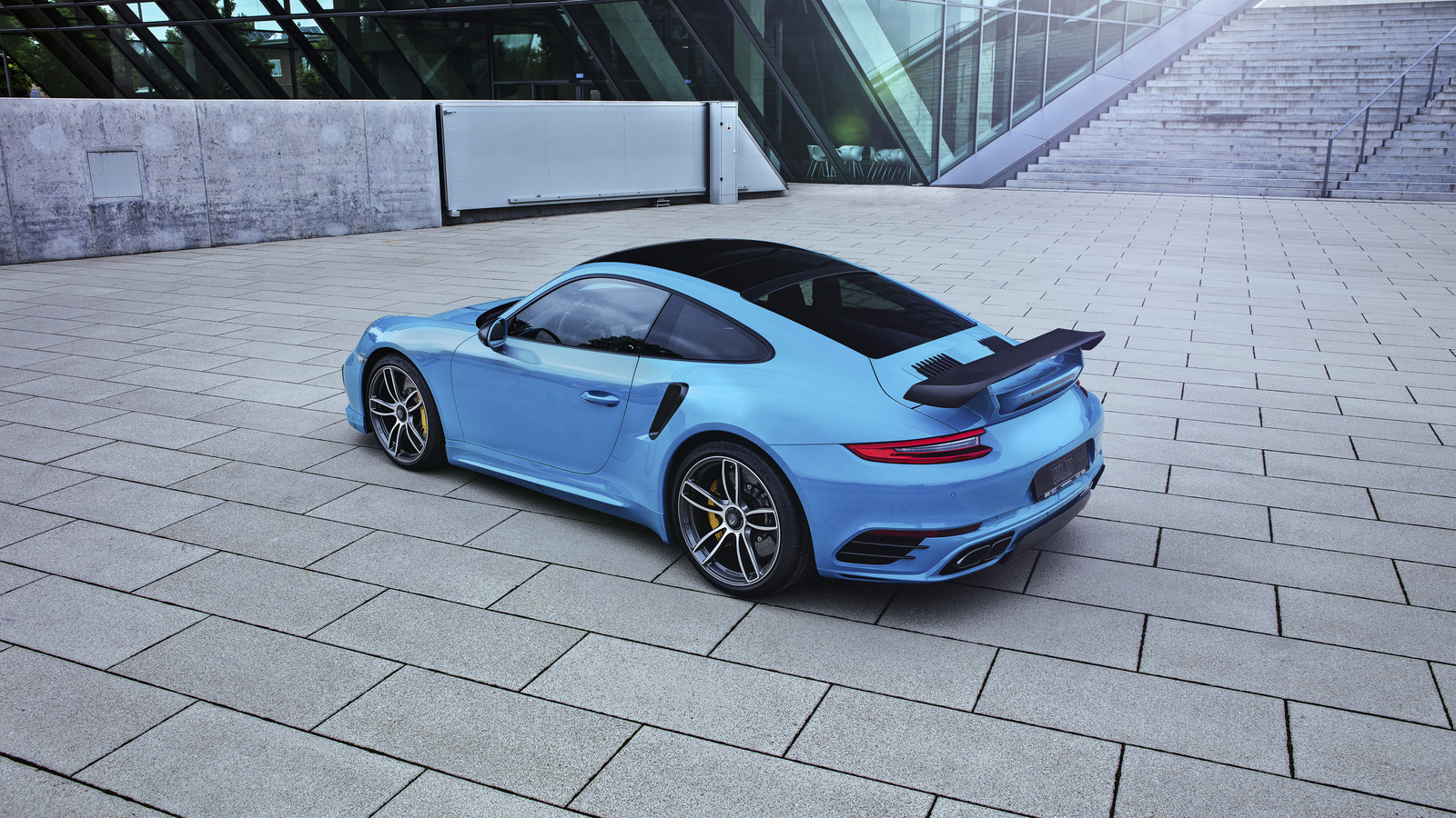 porsche, 911, turbo, techart, hellblau, coupe