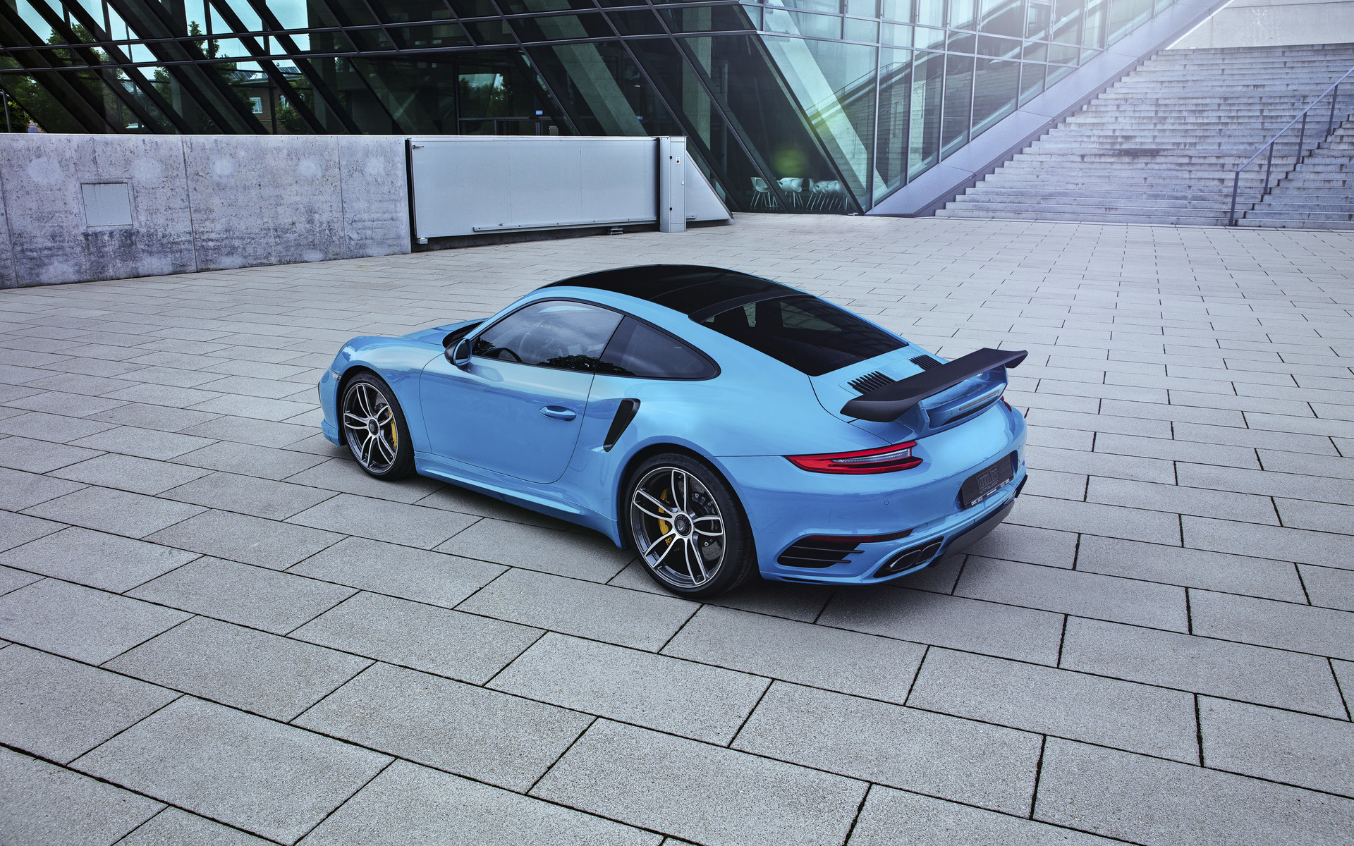 porsche, 911, turbo, techart, hellblau, coupe