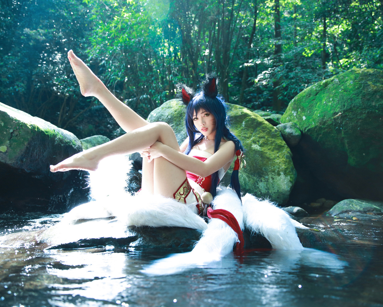 ahri, cosplay, league of legends, nine tailed fo