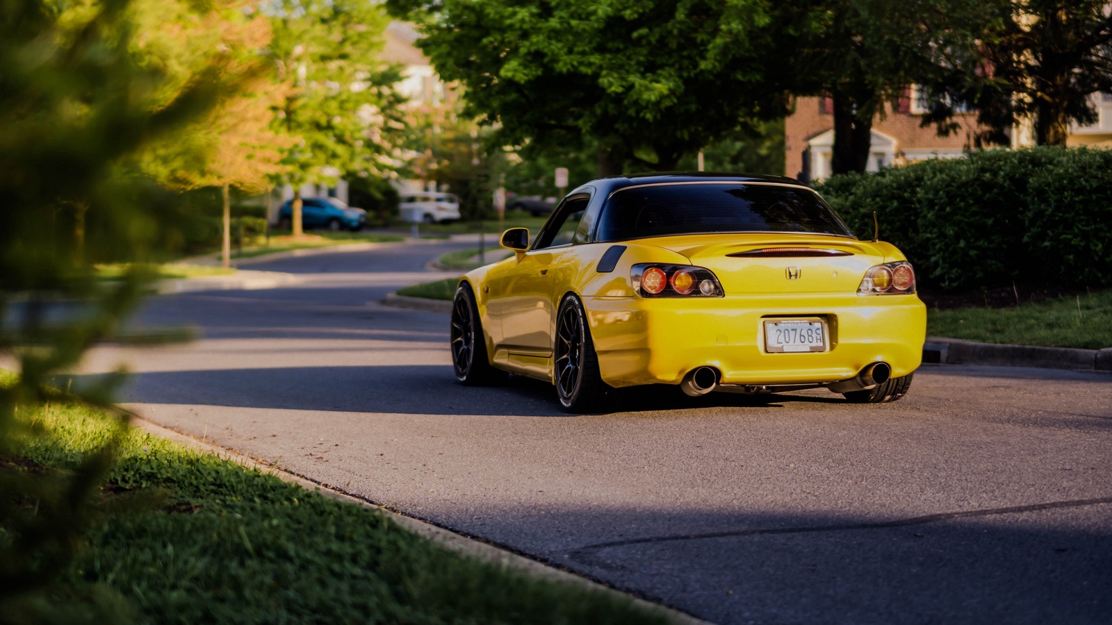 honda, s2000, street, tuning, stance, yellow